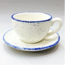 #KHEG220-P; Ceramic coffee cup + saucer ..