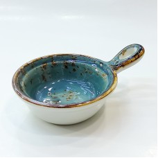 #KK1042-BL; Ceramic sauce dish w/ handle..