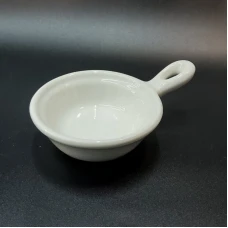 #KK1042-CW; Ceramic sauce dish w/handle ..