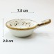 #KK1042-WT; Ceramic sauce dish w/handle