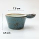 #KK1059-BL; Ceramic sauce dish w.handle