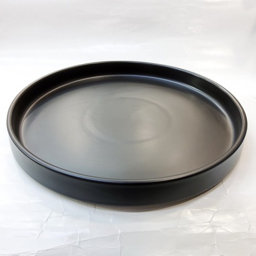 #KK1080-BK; Ceramic 12" deep plate - BK