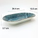 #KK1103-BL; Ceramic oval deep plate 9.5"