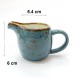 #KK1210-BL; Ceramic cream pot w. handle  4"