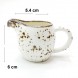 #KK1210-WT; Ceramic cream pot w. handle  4"