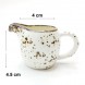 #KK1227-WT; Ceramic cream pot w. handle 3.25"