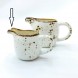 #KK1227-WT; Ceramic cream pot w. handle 3.25"