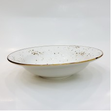 #KK1258-WT;  Ceramic deep plate 7.5"..