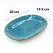 #KK1272-BL;  Ceramic oval pate 23x16.5cm