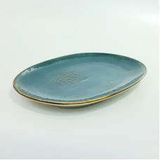 #KK1272-BL;  Ceramic oval pate 23x16.5cm..