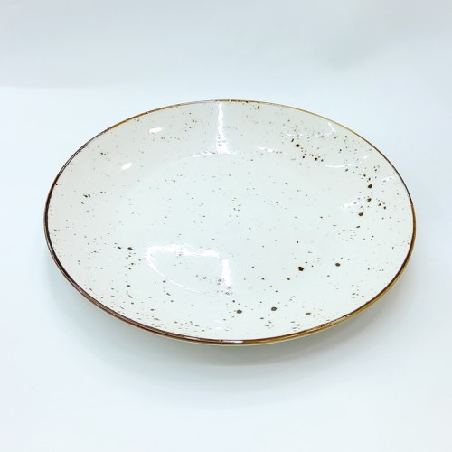 #KK1296-WT;  Ceramic plate 8.25"