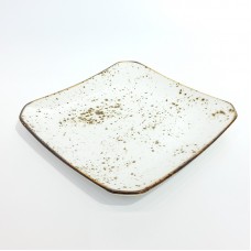 #KK1326-WT; Ceramic square plate 8"..