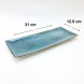 #KK1340-BL;  Ceramic plate 31x12.5cm #BL