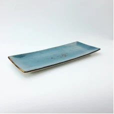 #KK1340-BL;  Ceramic plate 31x12.5cm #BL..