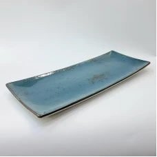 #KK1357-BL;  Ceramic plate 36X15cm #BL..