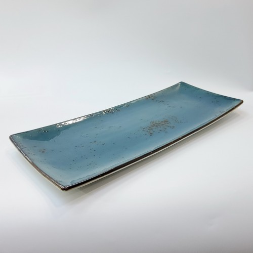 #KK1357-BL;  Ceramic plate 36X15cm #BL