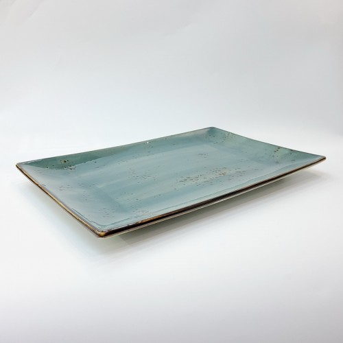 #KK1371-BL;  Ceramic plate 31x20cm #BL