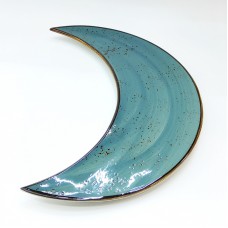 #KK2612-BL : Ceramic 12" moon plate..