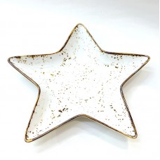 #KK2834-WT; Ceramic 8" star plate #..