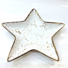 #KK2841-WT; Ceramic 10" star plate ..