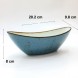 #KK6093-BL; Ceramic boat shape bowl 8" #BL