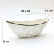 #KK6093-WT; Ceramic boat shape bowl 8" #WT