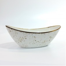 #KK6093-WT; Ceramic boat shape bowl 8&qu..