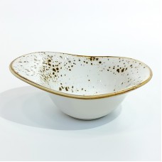 #KK7182-WT; Ceramic oval bowl 5" #W..