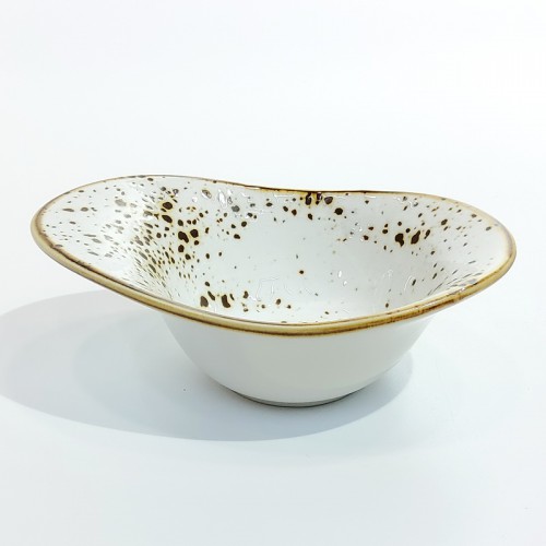 #KK7182-WT; Ceramic oval bowl 5" #WT