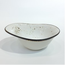 #KK7199-WT; Ceramic oval bowl 6.25"..