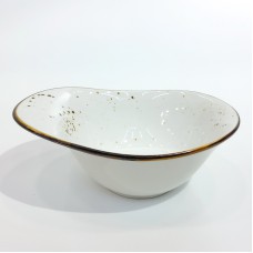 #KK7205-WT; Ceramic oval bowl 7.25"..