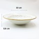 #KK7243-WT; Ceramic deep plate 9" #WT