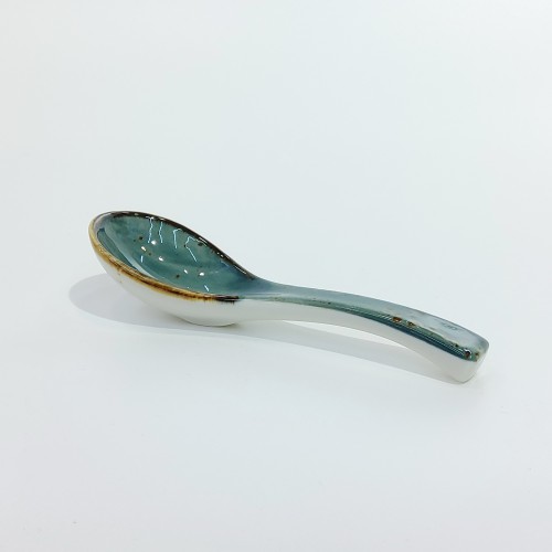 #KK8158-BL; Ceramic soup spoon #BL