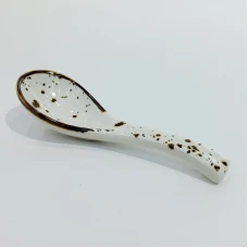 #KK8158-WT; Ceramic soup spoon #WT..