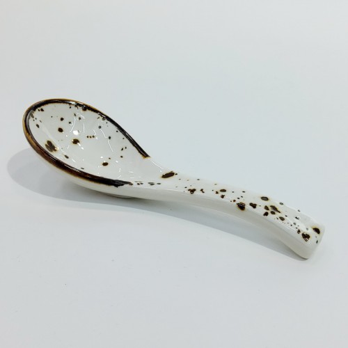 #KK8158-WT; Ceramic soup spoon #WT