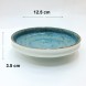 #KK8196-BL; Ceramic 12.5cm round plate #BL