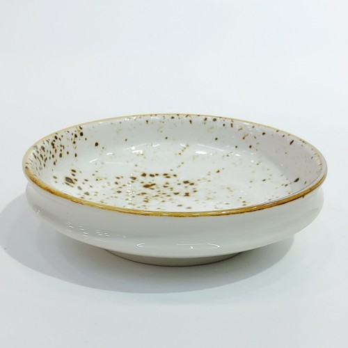 #KK8196-WT; Ceramic 12.5cm round plate #WT