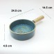 #KK8264-BL; Ceramic 6" bowl with handle #BL