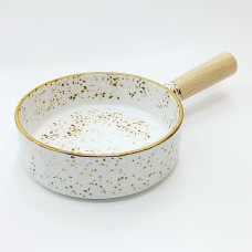 #KK8264-WT; Ceramic 6" bowl with ha..