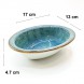 #KK8799-BL; Ceramic oval bowl 17cm #BL