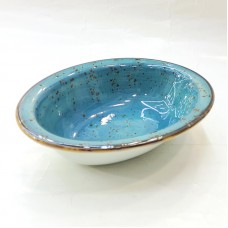 #KK8799-BL; Ceramic oval bowl 17cm #BL..