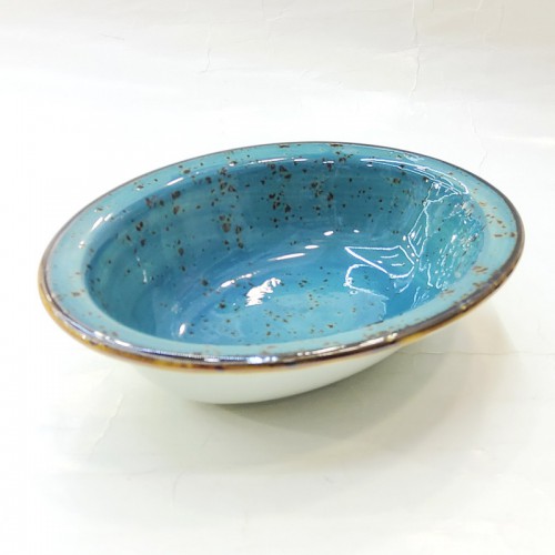 #KK8799-BL; Ceramic oval bowl 17cm #BL