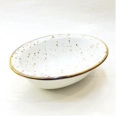 #KK8799-WT; Ceramic oval bowl 17cm #WT ..