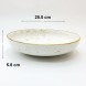 #KK9025-WT; Ceramic 10" deep round plate #WT