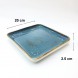 #KK9087-BL; Ceramic 8" square plate #BL