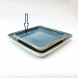 #KK9087-BL; Ceramic 8" square plate #BL