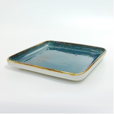 #KK9087-BL; Ceramic 8" square plate..