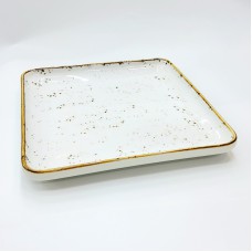 #KK9094-WT; Ceramic 10" square plat..