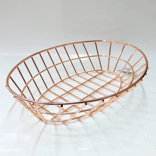 #MH279203-RGD; S/S oval food basket 27.9x20.3cm