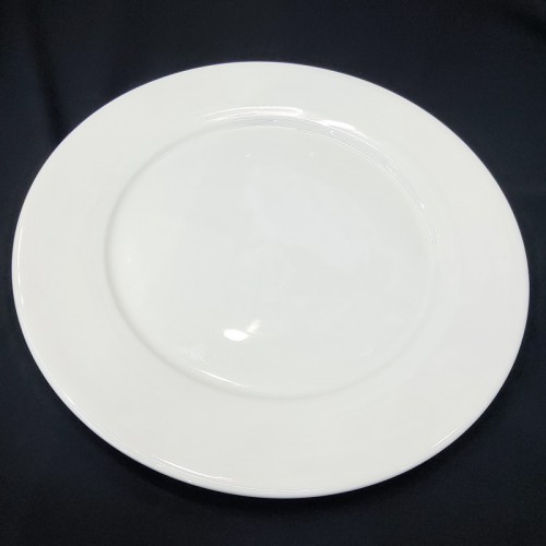 #PP12; Ceramic white plate 12" RD 